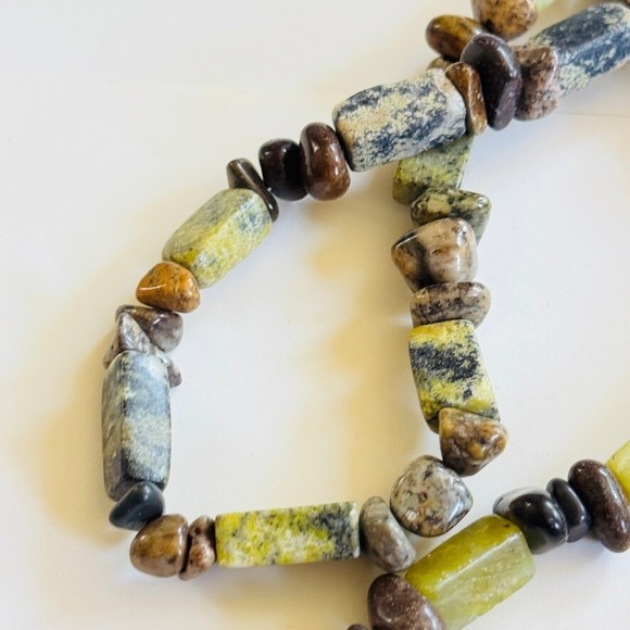 VTG Estate Primitive Necklace Turquoise Yellow green Beads Natural 146gm 26" - Picture 4 of 9